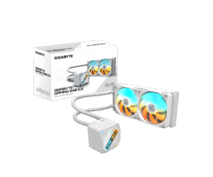 קירור נוזלי כפול Gigabyte Gaming 240 ICE 2XARGB 120MM Fan White