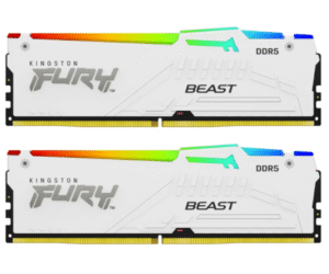זכרון לנייח Kingston FURY Beast White RGB 32GB 2x16GB 5600MHZ c36